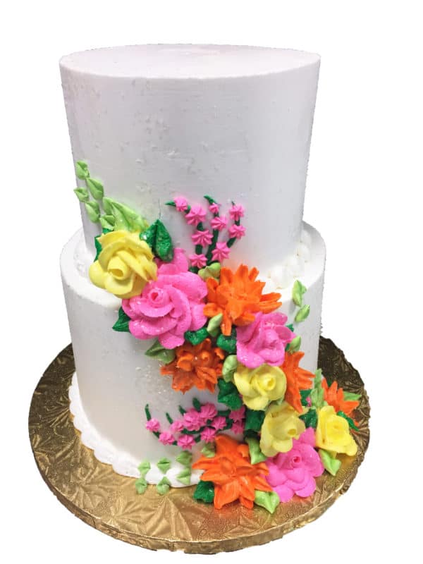 Two Tier Cake 39 - Floral Bouquet - Aggie's Bakery & Cake Shop